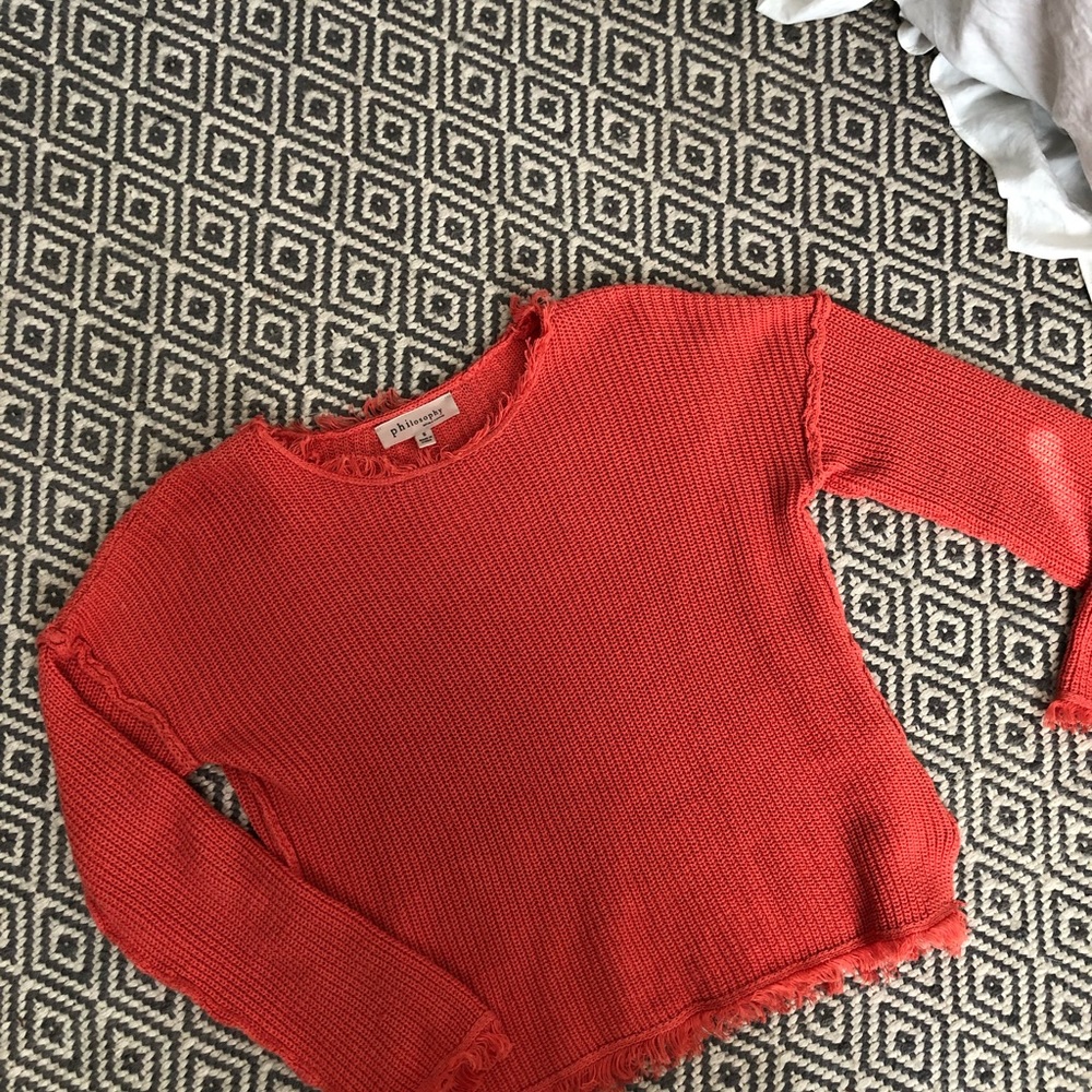 Detailed Orange Philosophy Sweater